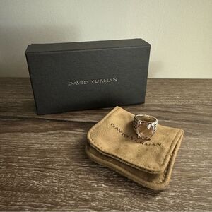 David Yurman Wheaton Morganite Diamond Ring In Sterling Silver